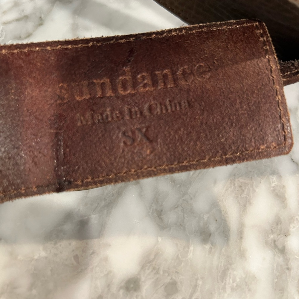 SUNDANCE leather belt rivets Sz 30” S belt western boho high low - Picture 5 of 5